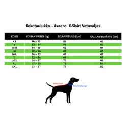 Axaeco X-Shirt Vetovaljas -lemmikki tallentaa axaeco x shirt vetovaljas kokotaulukko