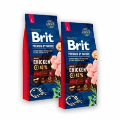 2 X 15 Kg Brit Premium By Nature Adult L, 25-45 Kg Aikuiset -lemmikki tallentaa brit adultl 2