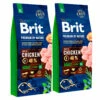 2 X 15 Kg Brit Premium By Nature Adult XL, 45-90 Kg Aikuiset