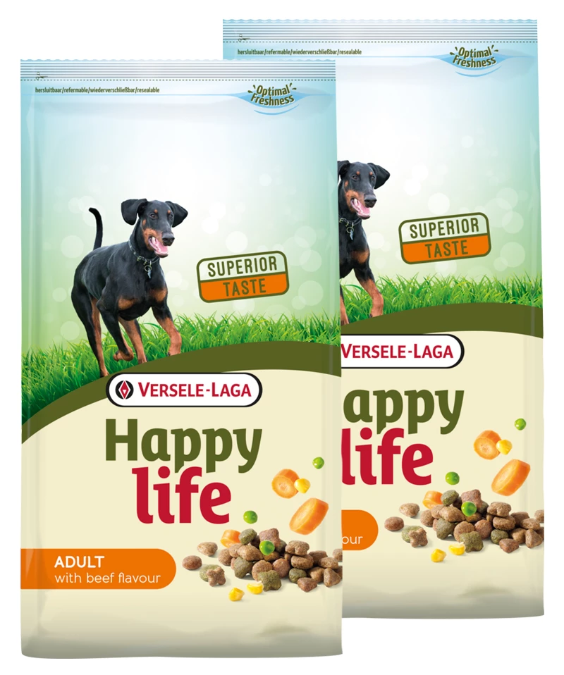 Versele-Laga Happy Life Adult With Beef Flavour 2 X 15 Kg 1 Versele-Laga Happy Life Adult With Beef Flavour 2 X 15 Kg